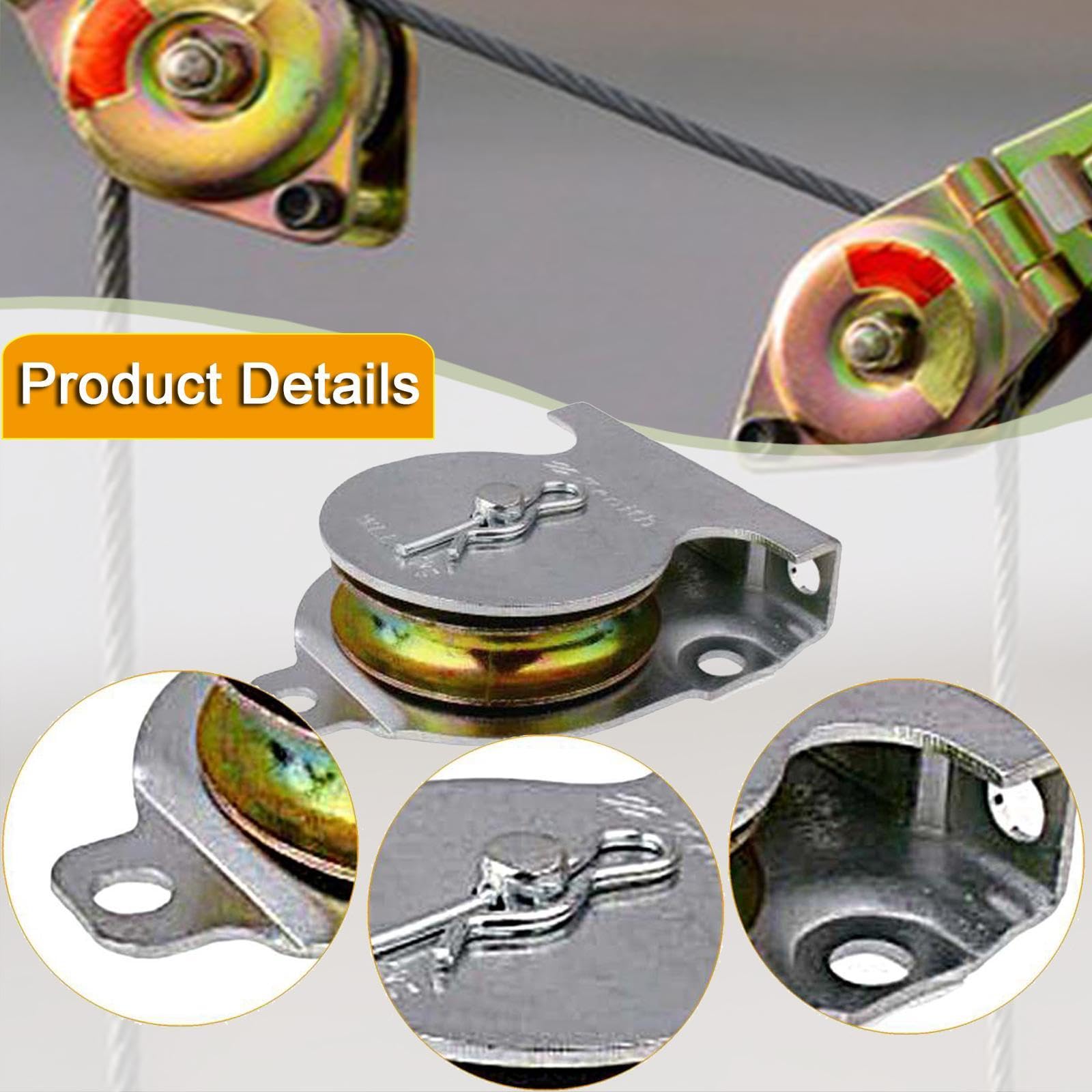12 Stück Einzelne Umlenkrolle Deckenhalterung Flaschenzug Seil Metallrollenblock Kompakt mit Schraublöchern Tragfähigkeit für Bauarbeiten Handwer, 7.4 Cm X 5.7 Cm X 2