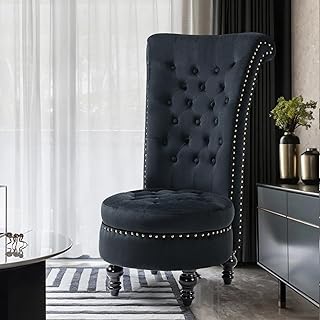 ECOTOUGE Retro High Back Throne Chairs with Storage, Button-Tufted Royal...