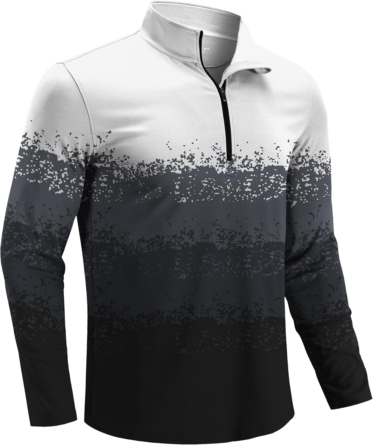 Poriff Men's Quarter Zip Pullover Mock Neck Long Sleeve Shirt