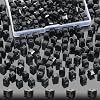 200 Pcs 4mm Cube Crystal Glass Beads for Jewelry Making, Square Crystal Beads with Box, Crystal Spacer Beads for DIY Craft Bracelets Charms Wind Chimes Black