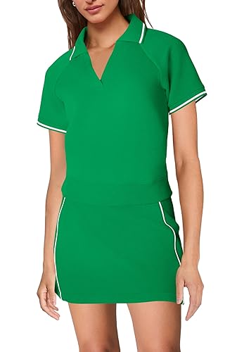 SENSERISE Womens Workout Sets 2 Piece Outfits V Neck Short