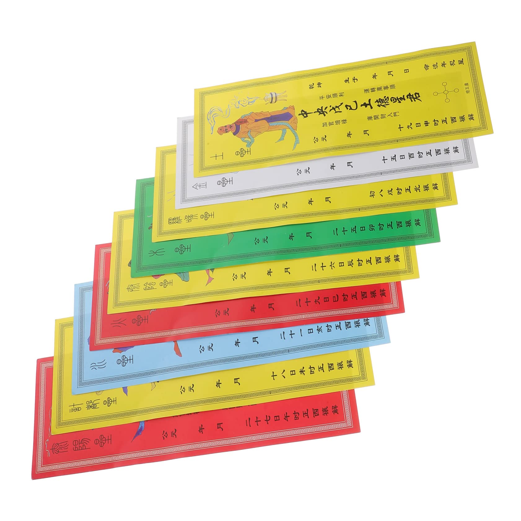 Veemoon 9Pcs Tai Amulet Cards Feng Shui for Success and Auspicious Blessings Authentic Amulet Card