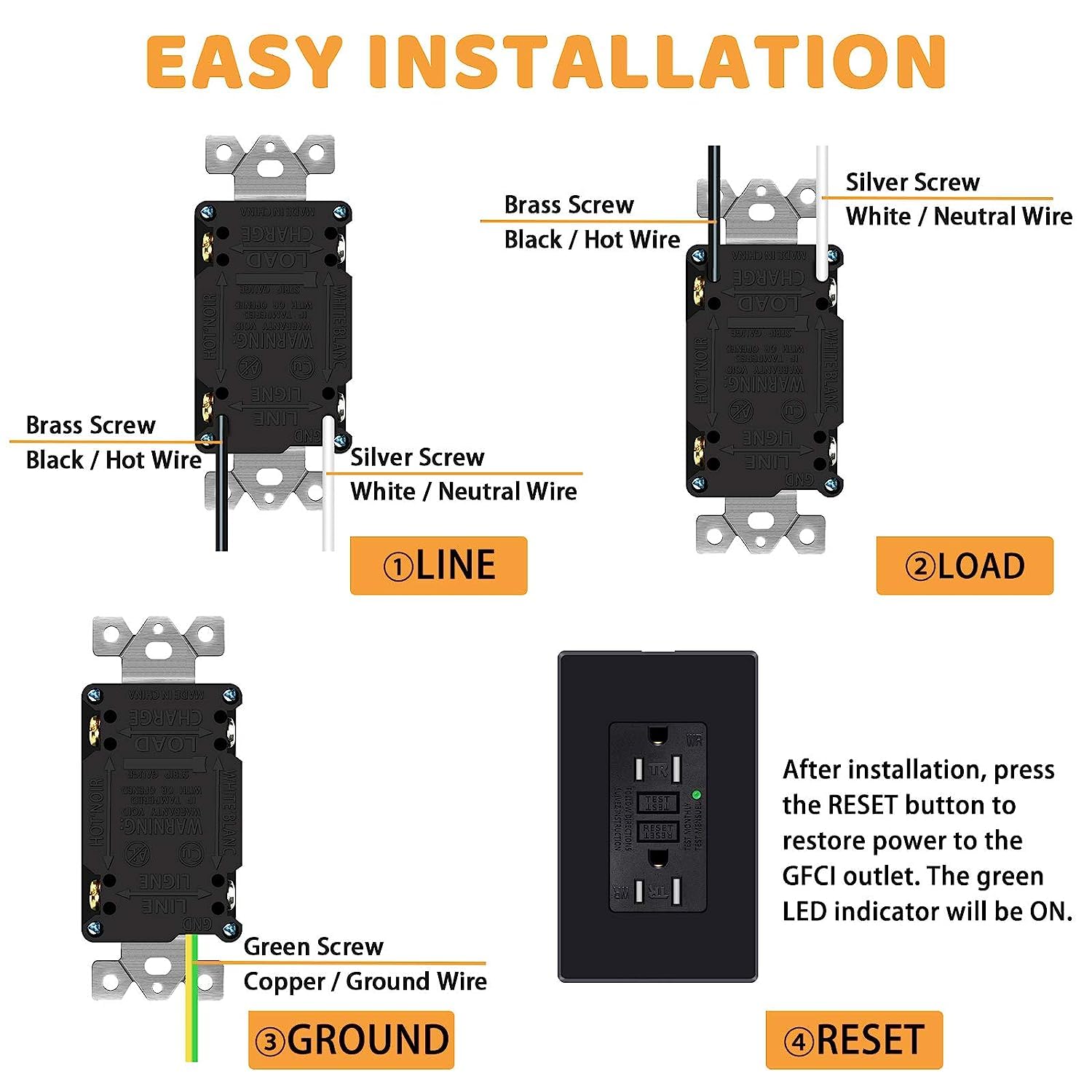 Nineleaf Outlet Remote Control Wireless, Remote Outlet Plug, Remote Control Plug Outlet for Household Appliances, 10pk Gfci Receptacles Weather Resistant(Wr) with Led Indicator, Gfci Outlet 15 Amp