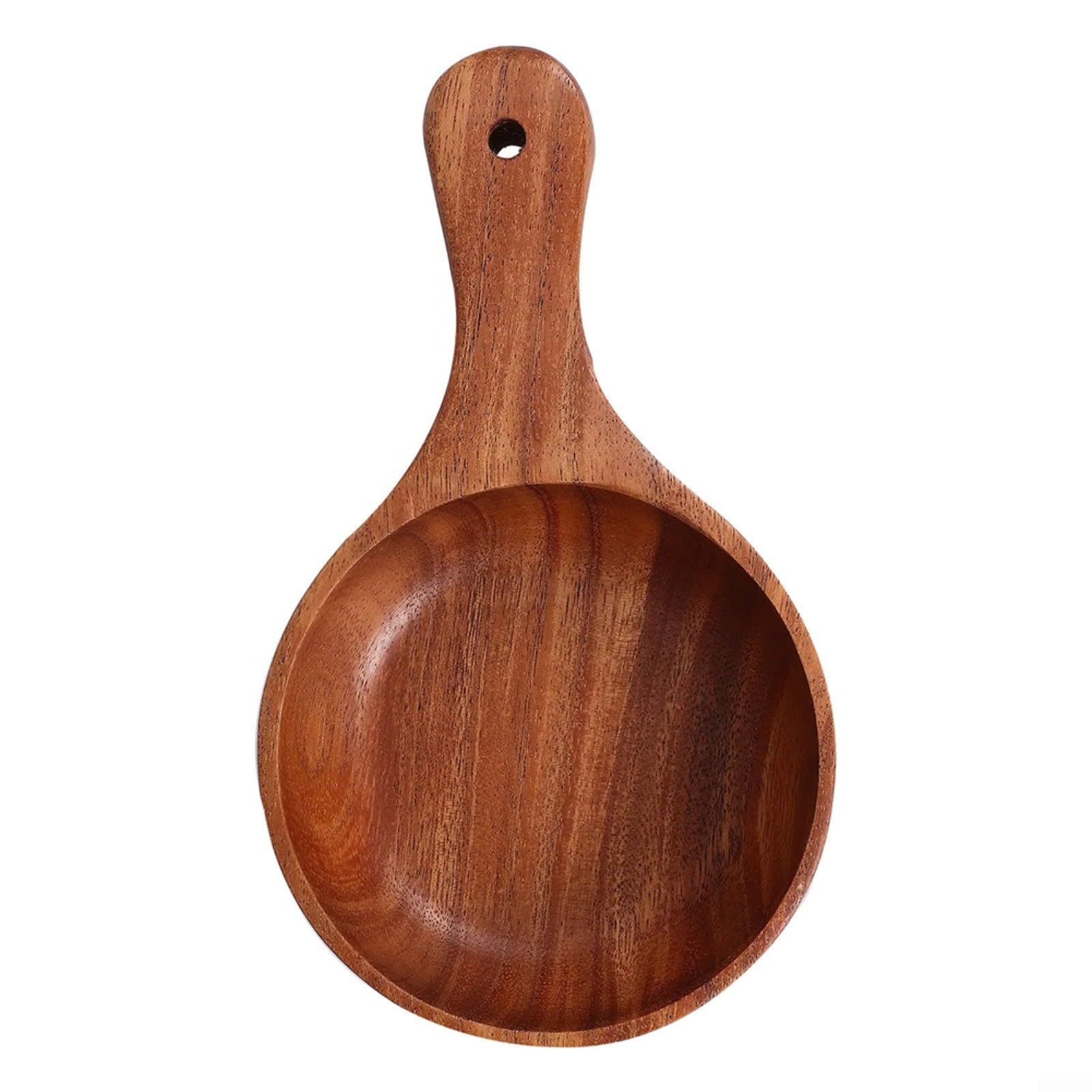 Grand plat à salade en bois 29 cm avec poignée, bol pour la maison