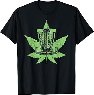 Disc Golf Marijuana Cannabis Leaf Weed Pot 420 Disc Golfing T-Shirt