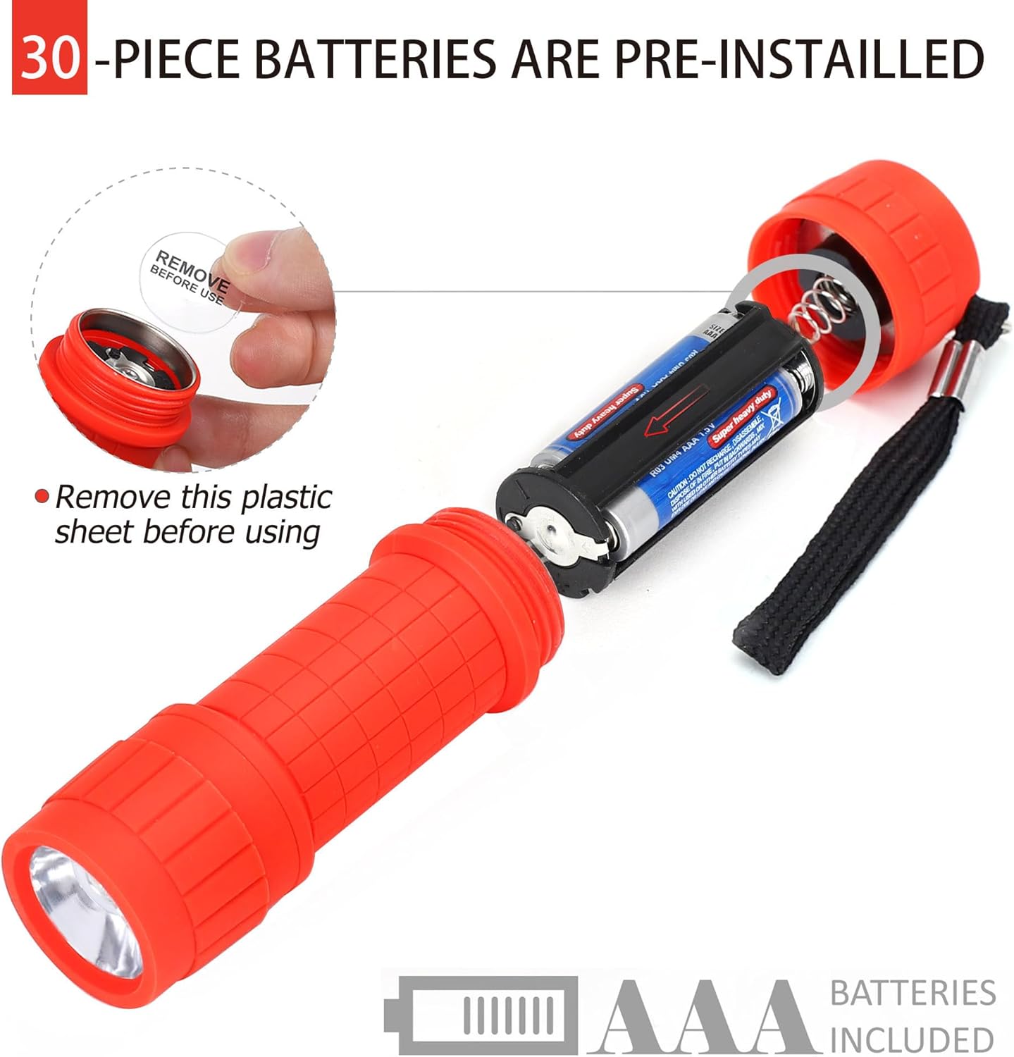 FASTPRO 10-Pack, Super Bright 100-Lumen (1W) LED Mini Flashlight Set, AAA Dry Batteries are Included and Pre-Installed - Image 3