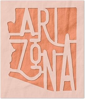 Stencil Stop Arizona Text Stencil - Reusable for DIY Projects, Painting, Drawing, Crafts - 14 Mil Mylar Plastic (5 x 6 inches)