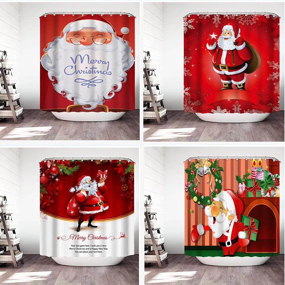 Decorazioni Natalizie Finestre Tende Mantovane Con Pupazzo Di Neve - Confezione Da 2, Decorazione Invernale Per Camera E Soggiorno Tende Festive - 3