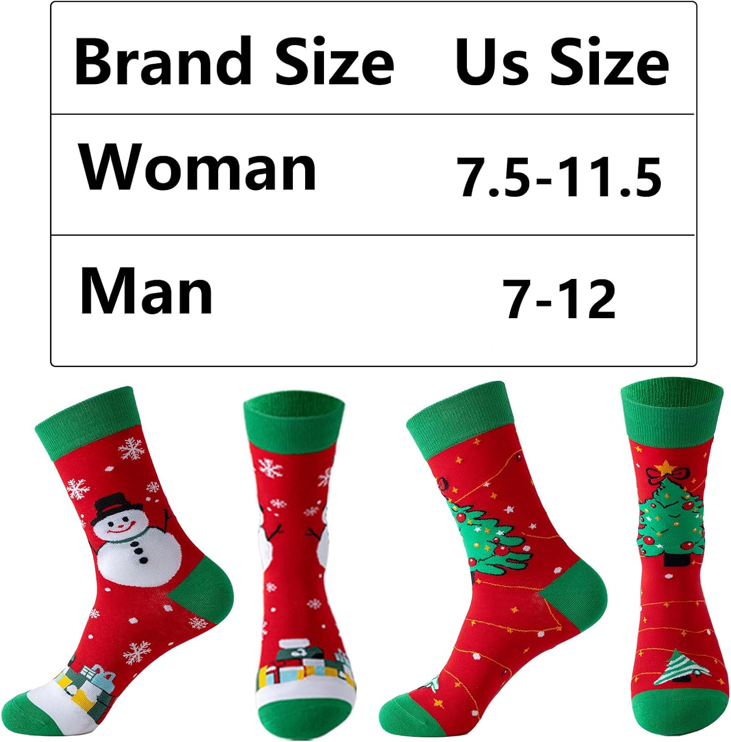 6/12 Pairs Christmas Socks with Gift box for Women Men, calf cotton socks, Novelty Crazy Cute Fun Cozy Gifts - Image 5