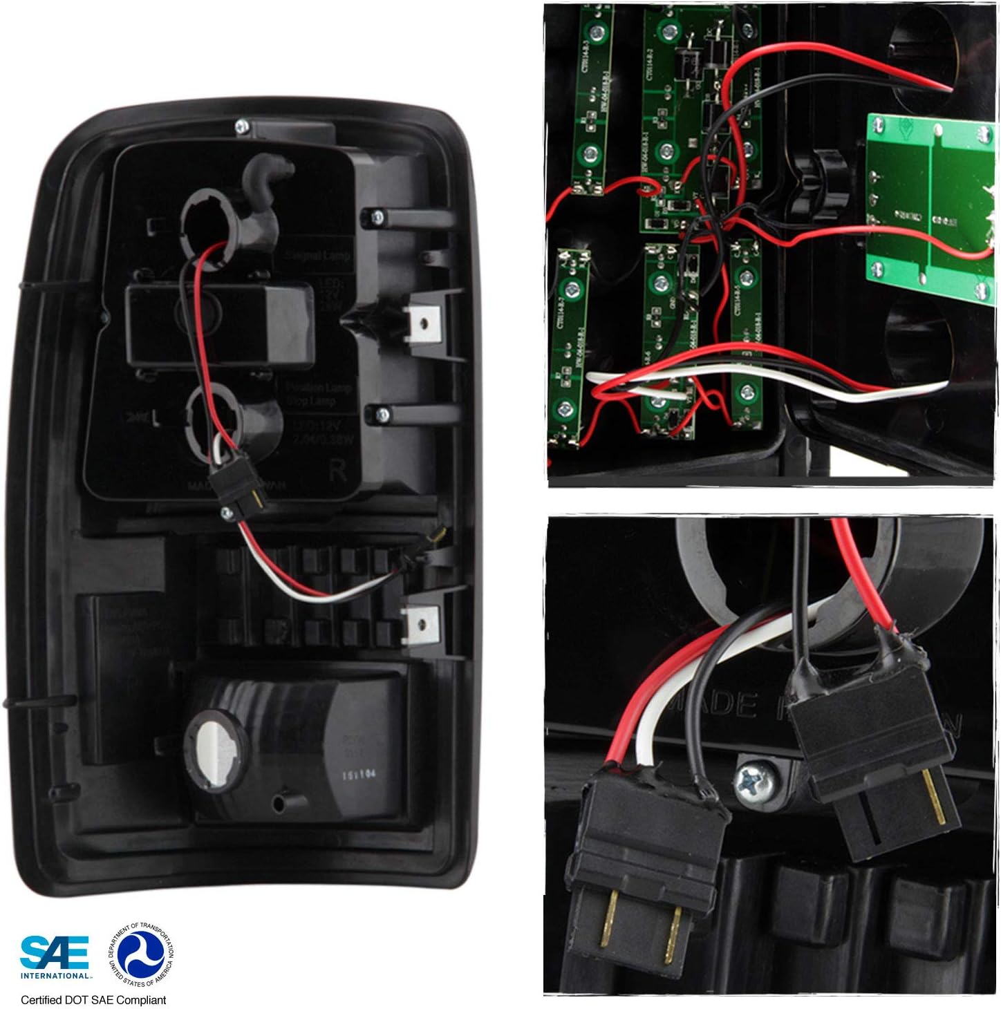 AKKON - Fit 2000-2006 Chevy Suburban 1500/2500 Tahoe SUV Black Headlights+ Bumper Signal Light+ LED Tail Brake Lamp Pair LH+RH