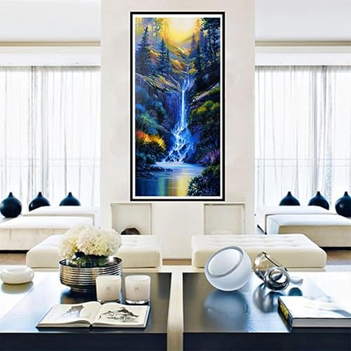 Miniatura 4 de Jethami Kits de pintura de diamantes para adultos, 5D DIY Parque Nacional de Grandes Montañas Humeantes, kits de arte de diamantes grandes, pintura