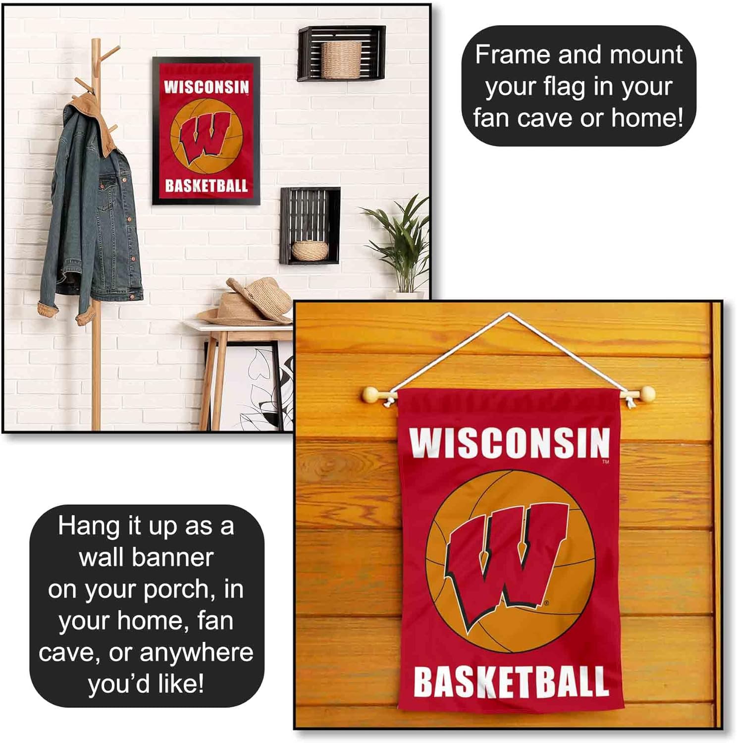 Wisconsin Badgers Basketball Garden Yard Banner Flag - Image 5