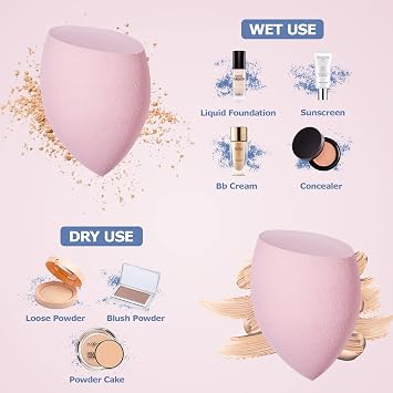Makeup Sponge, 8 Piece Beauty Blender Make Up Sponge for Foundations, Powder Liquids, Etc., Face Sponge In 3 Shapes