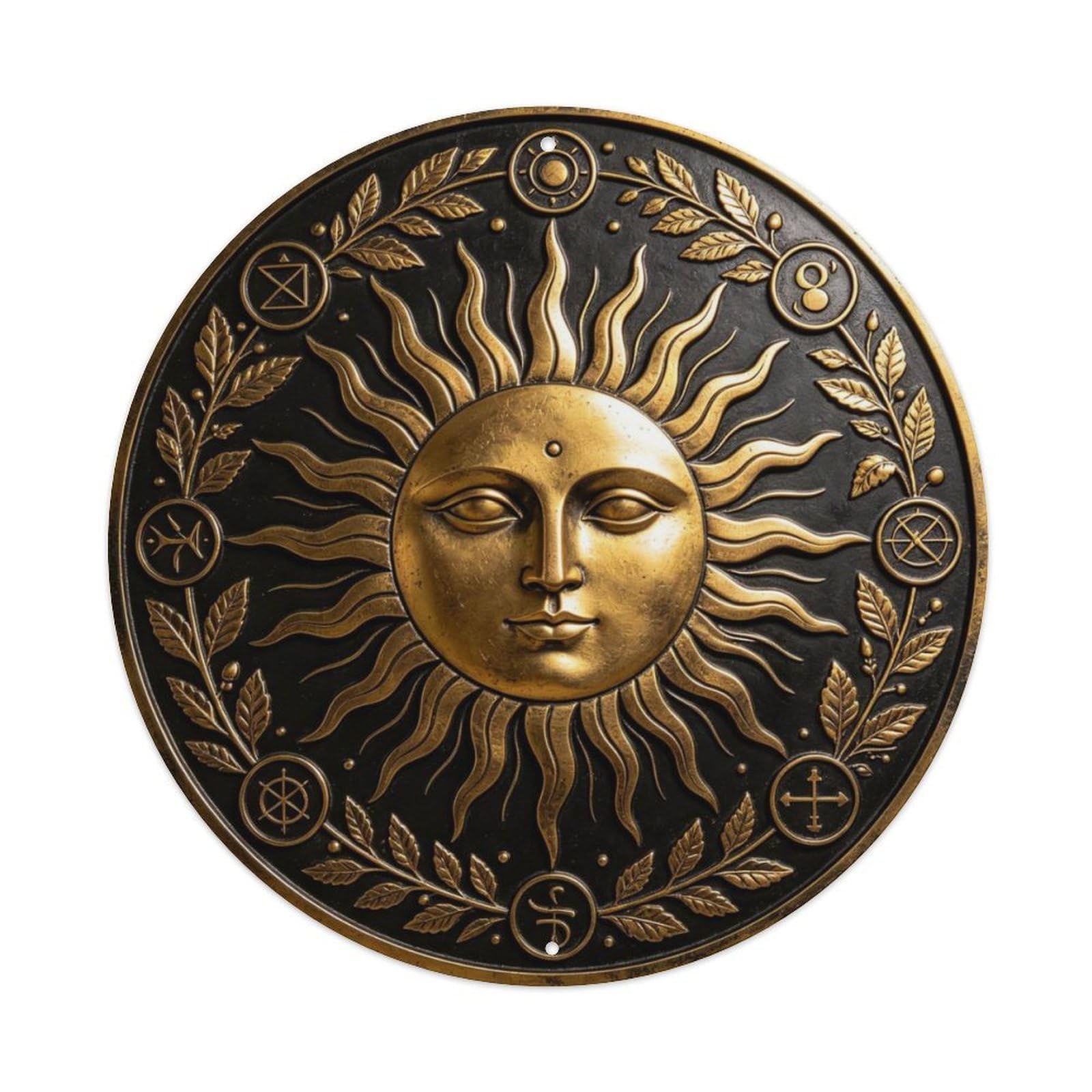 Mystic Tarot Sun Circular Metal Tin Sign Plaque