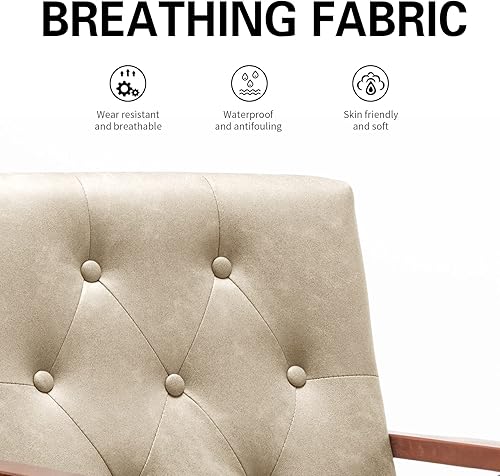 Miniatura 5 de UNICOO - Sillas decorativas modernas, sillón de mediados de siglo, sillas de sala de estar, silla de ocio con patas de metal, sillas laterales de