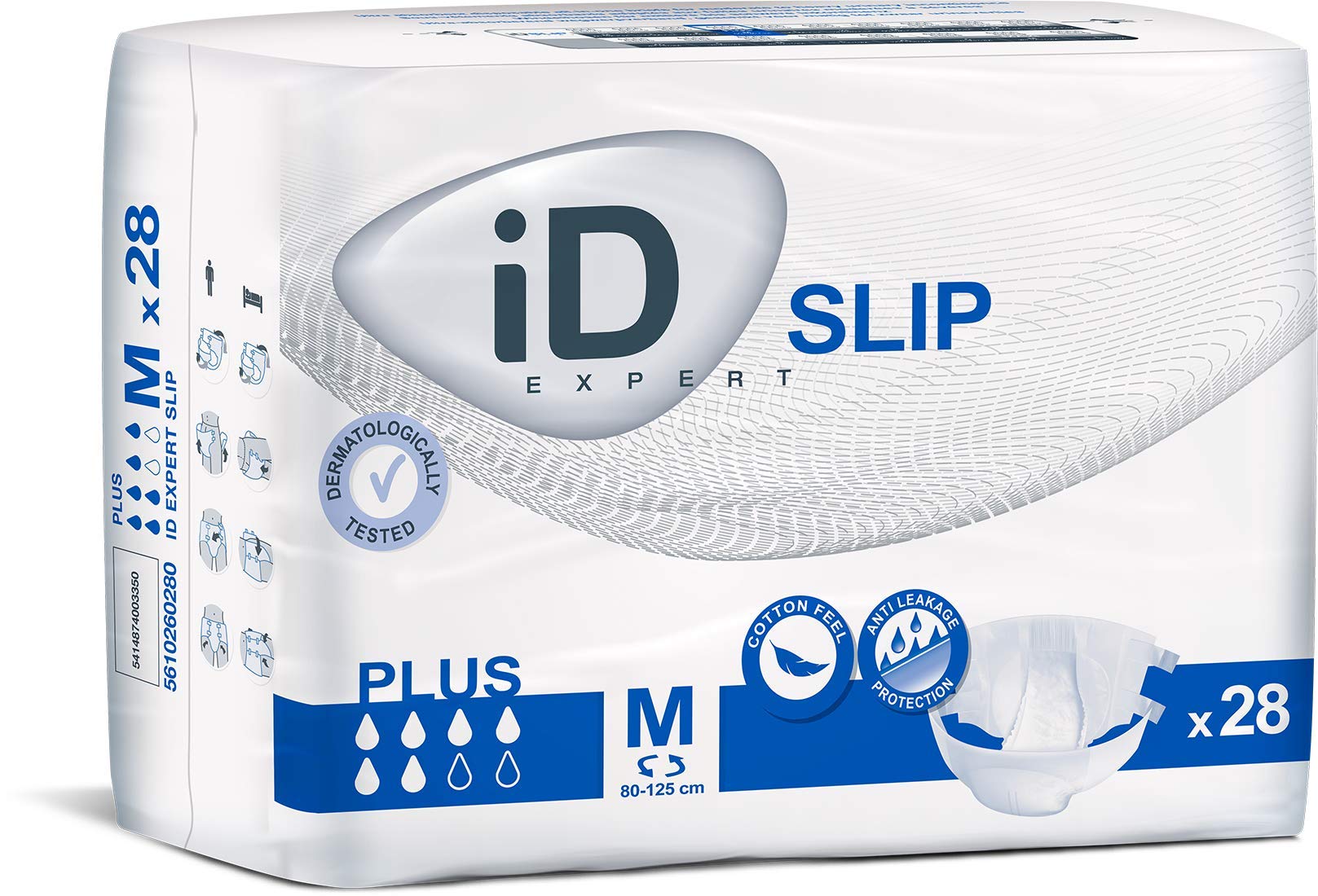 ID Expert jednorazowe wkładki do nietrzymania moczu Plus – Medium (80 – 125 cm)