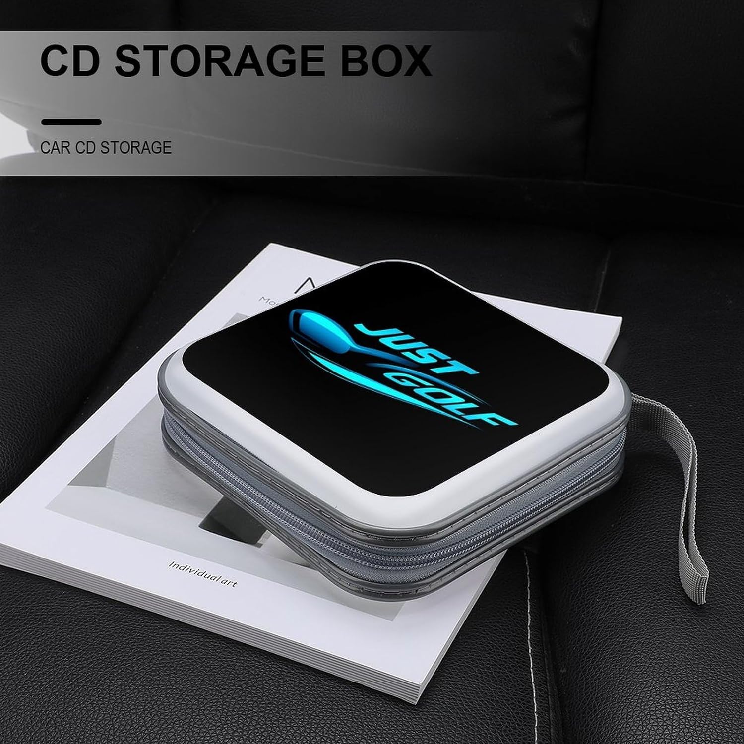 Just Golf Protective CD Case Storage Rack 40 Capacity DVD Holder Organizer Car Travel