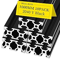 Vista 49 de BELLA BAYS 4 piezas de perfil de extrusión de aluminio ranura V de 15.75 pulgadas 400mm 2020 estándar europeo anodizado plateado guía de riel lineal