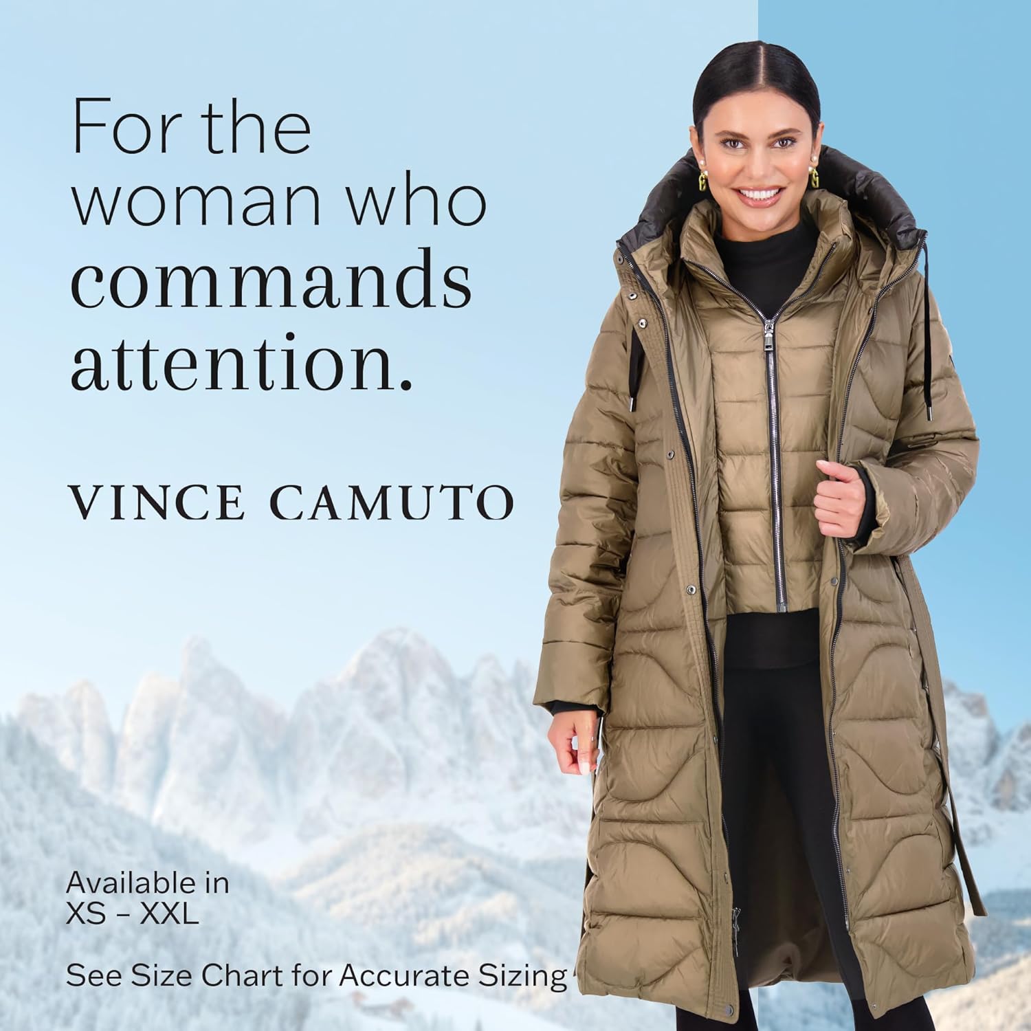 Vince Camuto Long Puffer Coat Women, Long Coat Women Winter, Women's Coats Hooded - Image 2