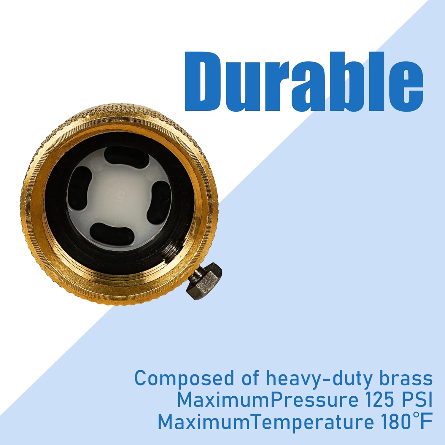 Hourleey 2 Pack Faucet Vacuum Breaker, 3/4 Inch Solid Brass Anti-Siphon Hose Bib Backflow Preventer for Garden Spigot RV thumbnail