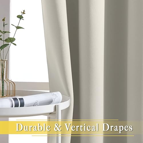 Miniatura 6 de NICETOWN Cortina corta de oscurecimiento de habitación de 54 pulgadas de largo para sala de estar, cortinas con aislamiento térmico con ojales para