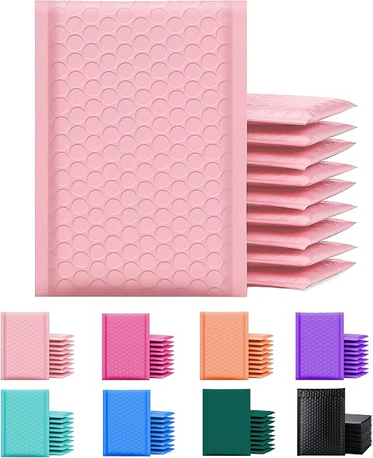 Yens 25 Pack Poly Bubble Mailers - 6x9 Inches + Flap, Teal Self-Sealing Padded Shipping Envelopes