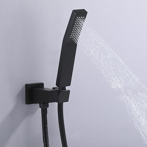 Miniatura 4 de RBROHANT Sistema de chorros de ducha negro mate con chorros de cuerpo y válvula de ducha de 3 funciones equilibrada de presión, juego de grifo de