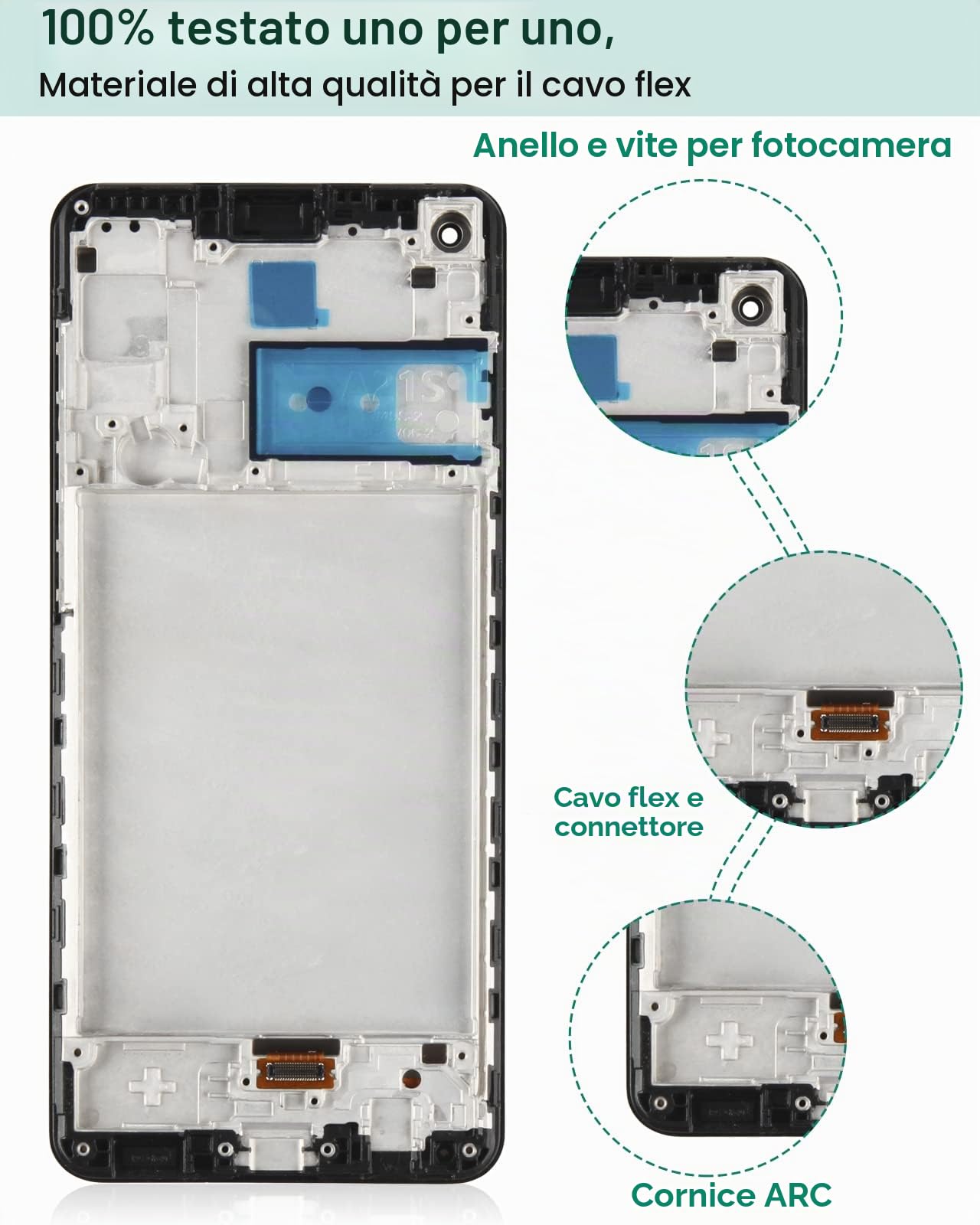 Schermo di ricambio per Samsung Galaxy A21s, schermo LCD A217, display LCD SM-A217F, digitalizzatore touch SM-A217M, SM-A217N, kit di riparazione (nero con cornice)