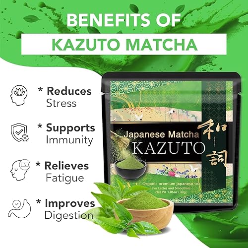Miniatura 6 de Kazuto Matcha orgánico para café con leche y cocina: polvo de té verde matcha de grado culinario japonés auténtico de primera cosecha de Shizuoka