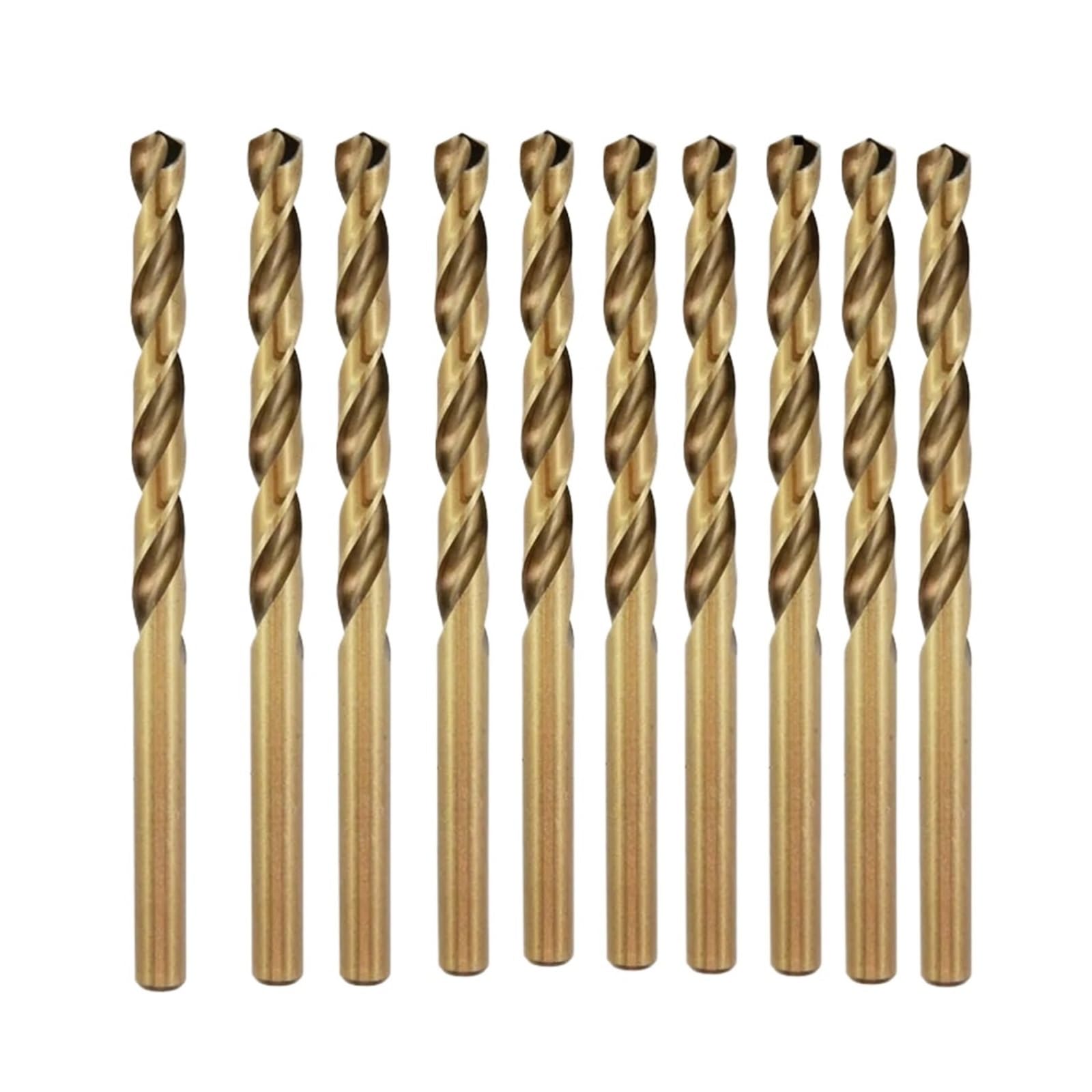 Juego de brocas helicoidales HSS de cobalto M35, 10 piezas para perforación de metal y acero inoxidable(11.4mm)