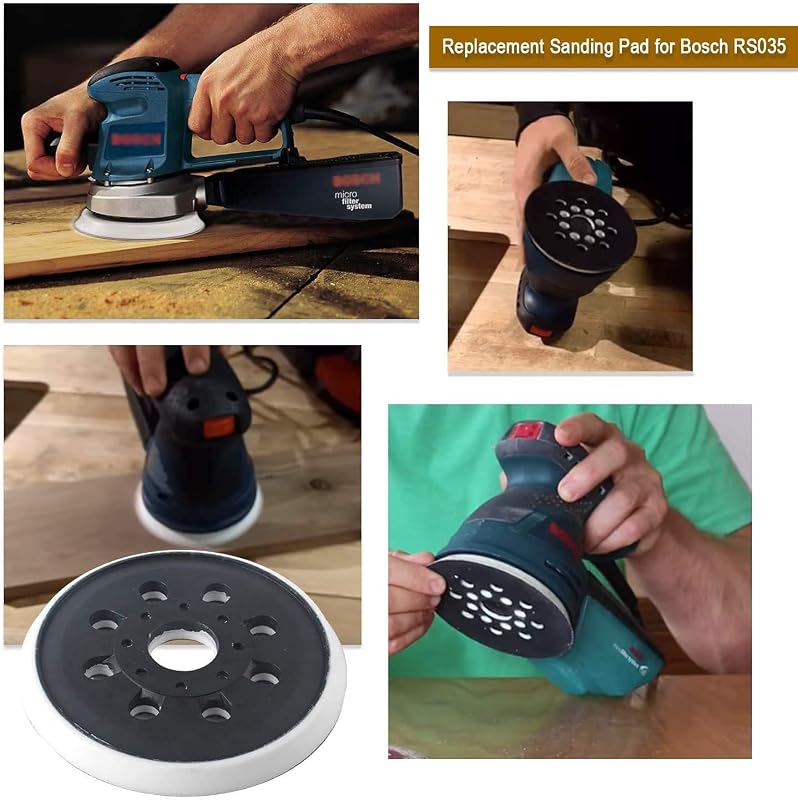 Poweka 125 mm Csiszolókorong Bosch PEX 220 A, GEX 125-1 AE, Skil 7402/7490 Gépekhez - 8 Lyukú Tépőzáras Csiszolótányér Készlet, 2 db
