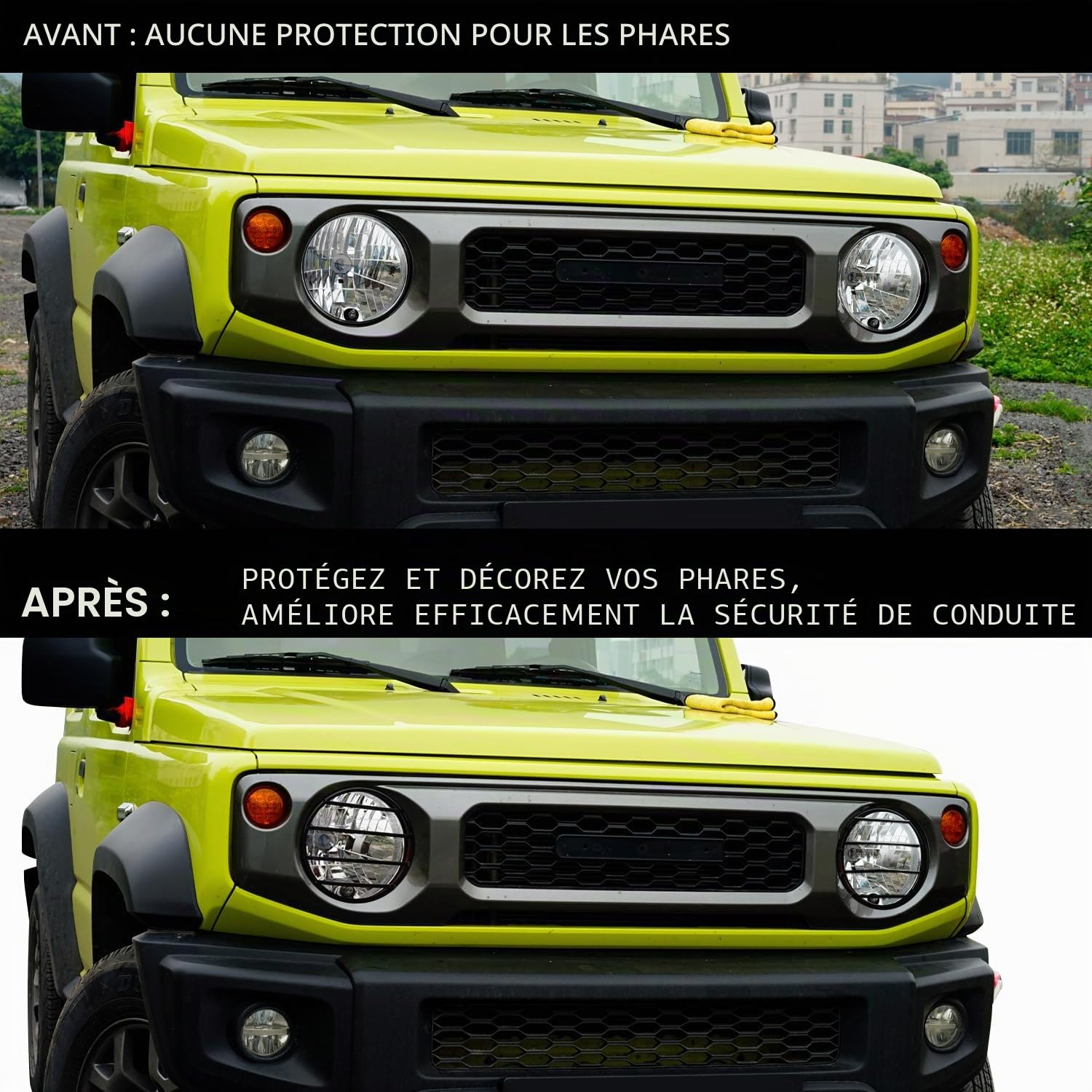 Archaic Couvercles de phares pour 2018-2023 Suzuki Jimny JB64W JB74W | protections de phares compatibles avec les accessoires extérieurs Jimny