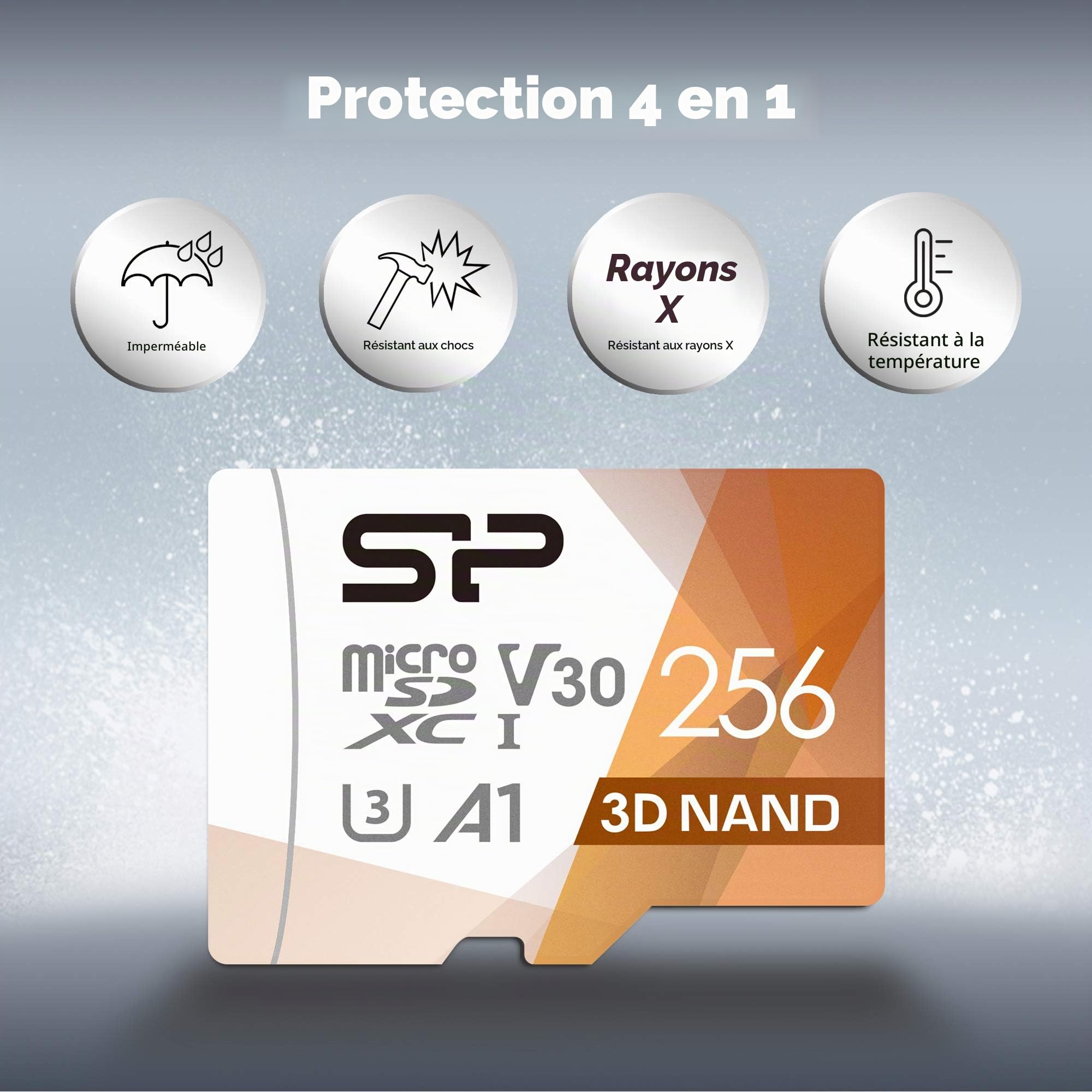 Silicon Power Carte mémoire microSDXC UHS-3 256 Go