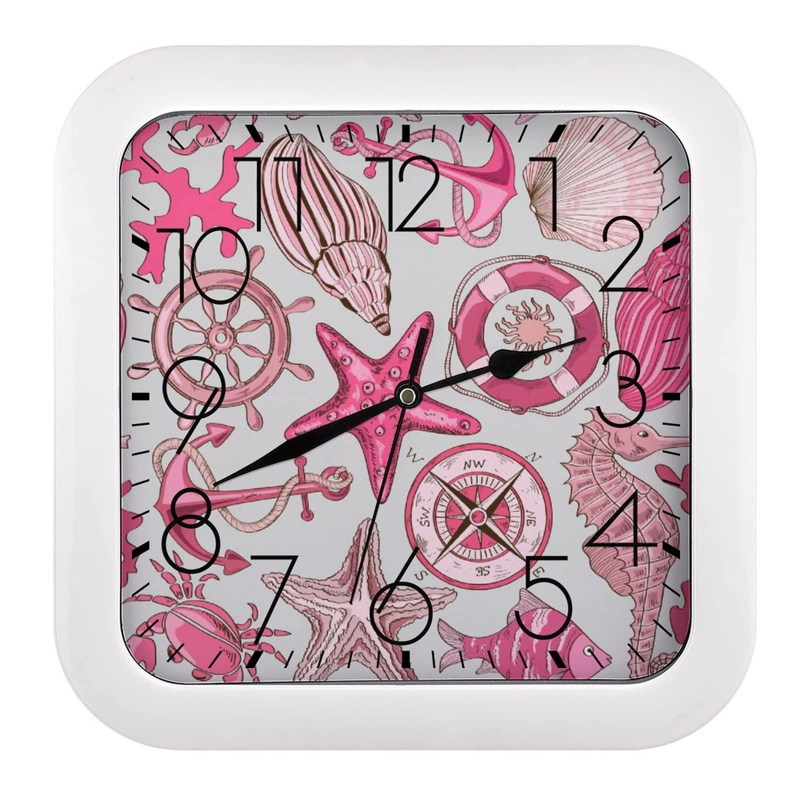 Pendule murale silencieuse contre les bruits de tic-tac pour chambre et bureau de 26x26cm
