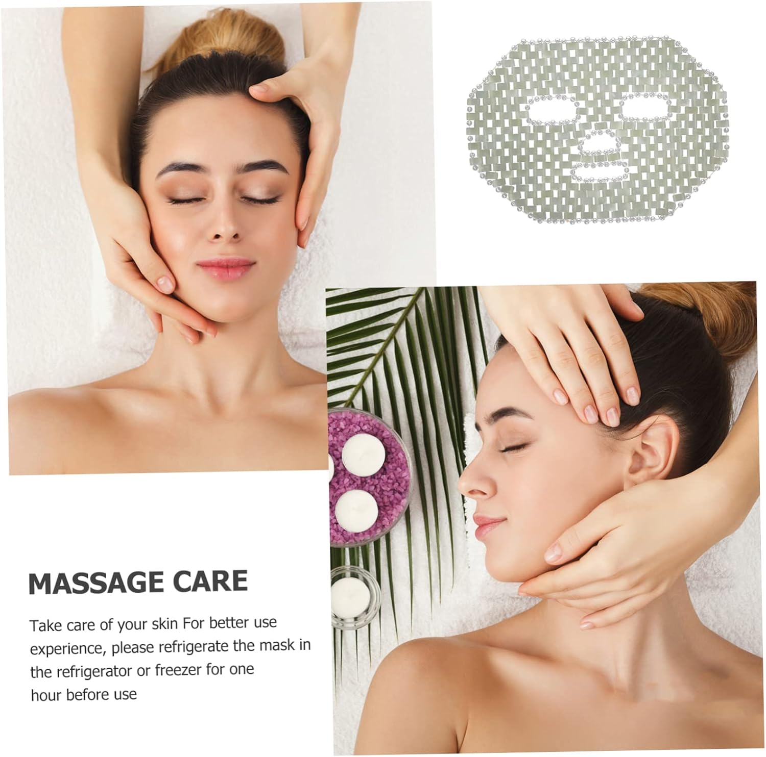 Jade Face Mask 1 Piece Cooling Jade Massage Mask for Hydration Soothing Facial for Women Eye Care and Relaxation