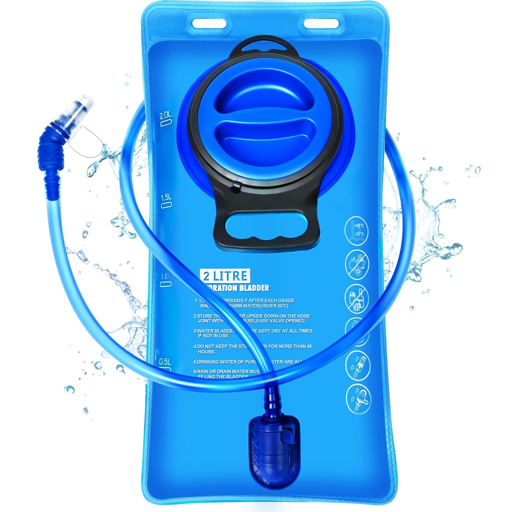 Sacca per l'idratazione, 1,5 l, 2 l, 3 l, senza BPA, a prova di perdite, con grande apertura, zaino militare per ciclismo, escursionismo, campeggio, corsa