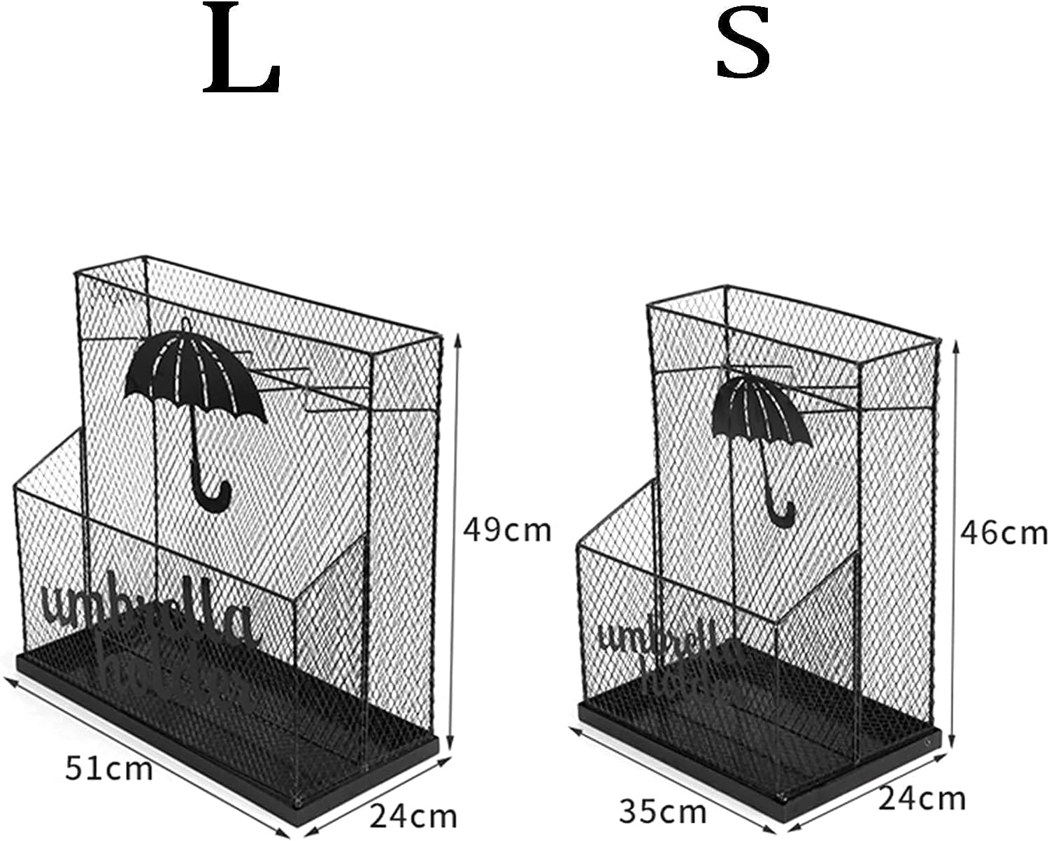 Umbrella Stand,Umbrella Stand Compact and Large-Capacity Waterproof and Rust-Proof Metal Umbrella Bucket/a/51 * 24 * 49Cm (B 35 * 24 * 46Cm)