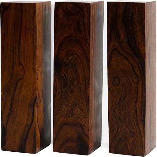 IECAP LLC Hardwood Ironwood Blanks, Exotic Wood – Woodchucks Wood – Hardwood Lumber – Natural Wood for DIY Crafts – Ironwood Lumber Turning Blanks – Size 6 x 1.5 x 1.5 inches – Pack of 3