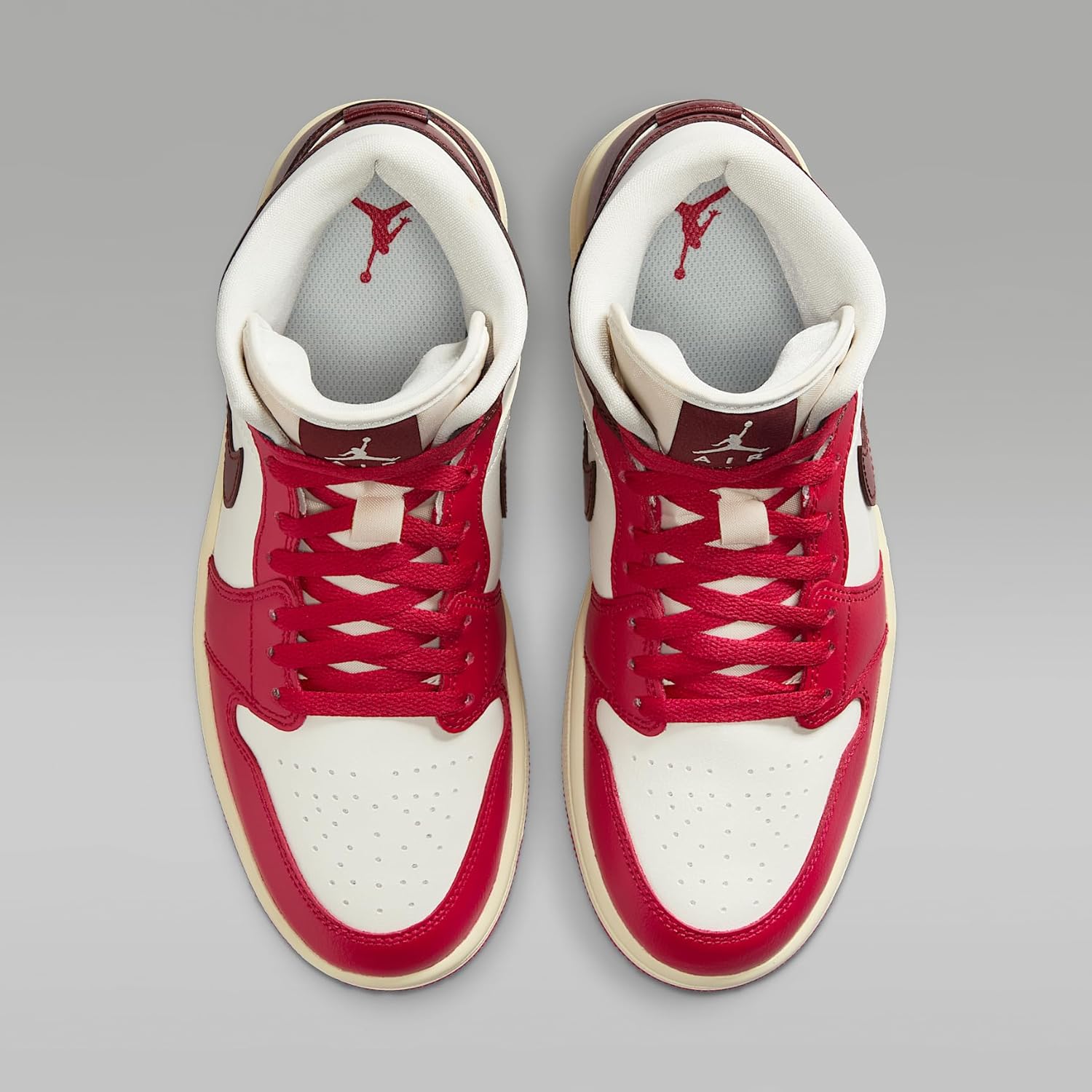 Air Jordan 1 Mid Women's Shoes (Sail/Mystic Hibiscus/Coconut Milk/Dark Team Red) Size 8.5