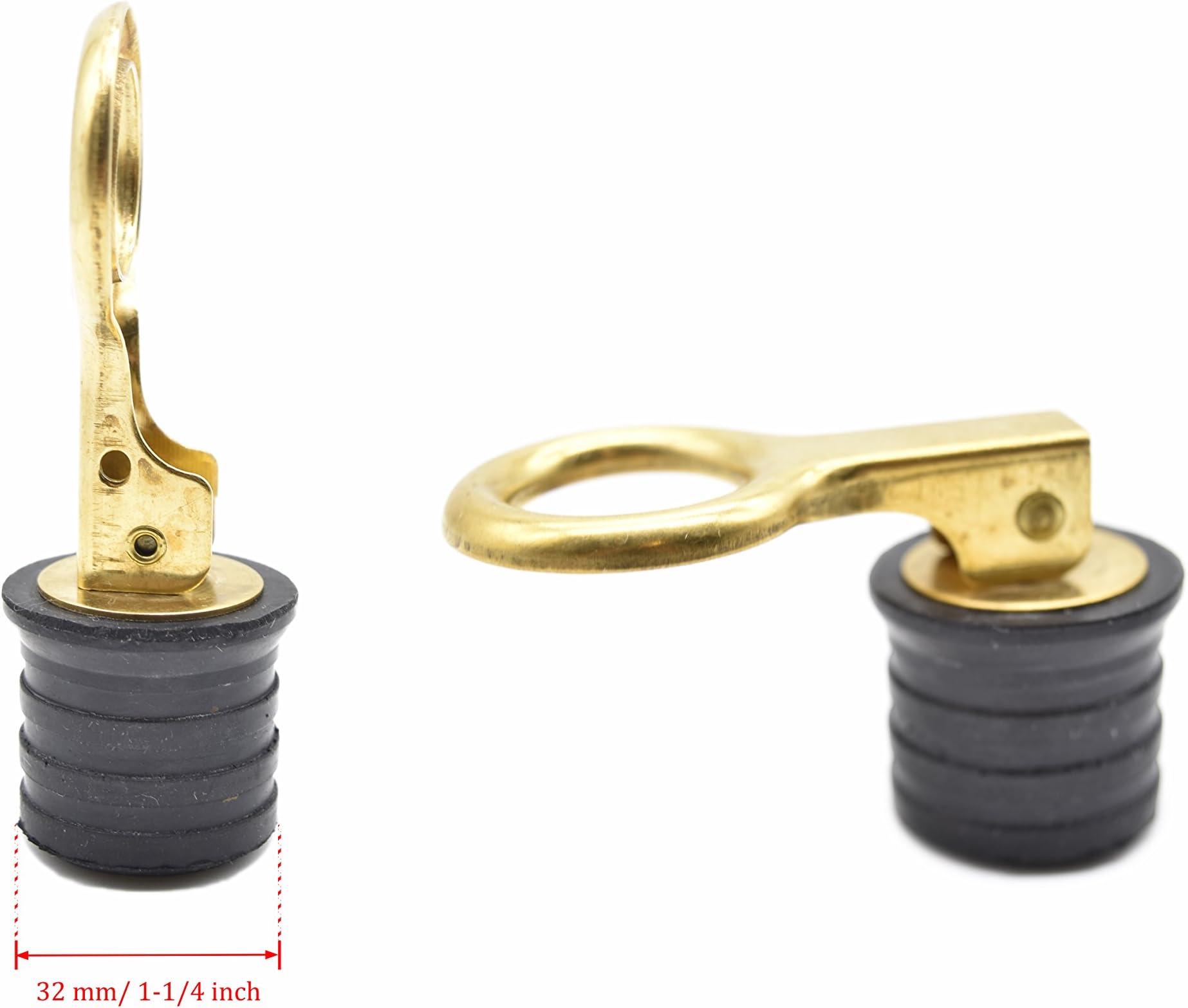 MARINE CITY Brass Snap Handle Drain Plug Easy Use Durable Strong and Sturdy Fine Finish with Innovative Design 1-1/4 Inches Drain Plug for Boats – Yachts – Kayaks – Marines (Pack of 1)