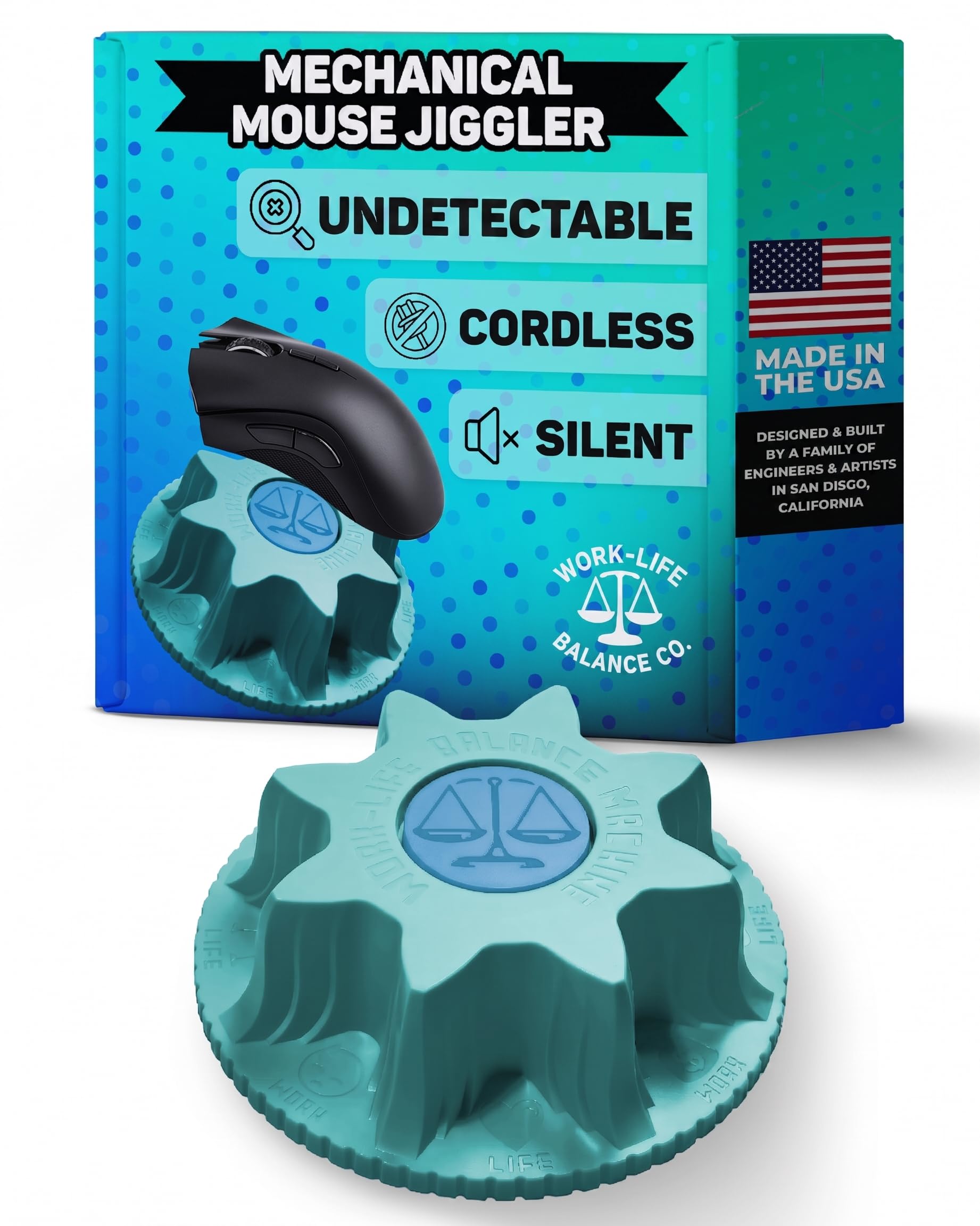 Mechanical Mouse Jiggler Undetectable Device No Usb No Software Required, Computer Awake - Cordless And Wireless Mouse Mover Works For 12-24 Months On Aa Battery (Aqua)-picture-16
