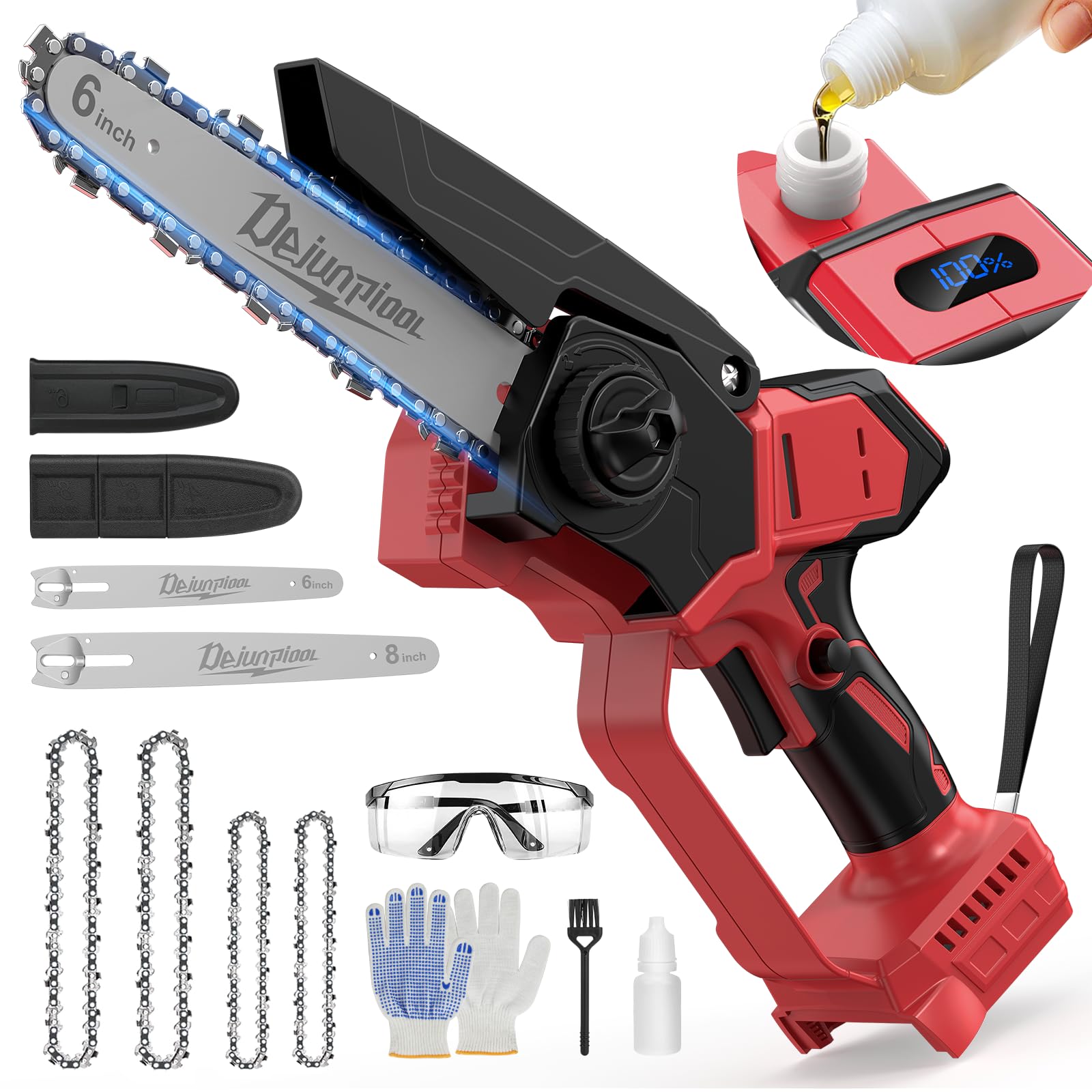 Mini Chainsaw Cordless Compatible with Milwaukee M18 18V Battery (NO Battery), 1200W 6 In…