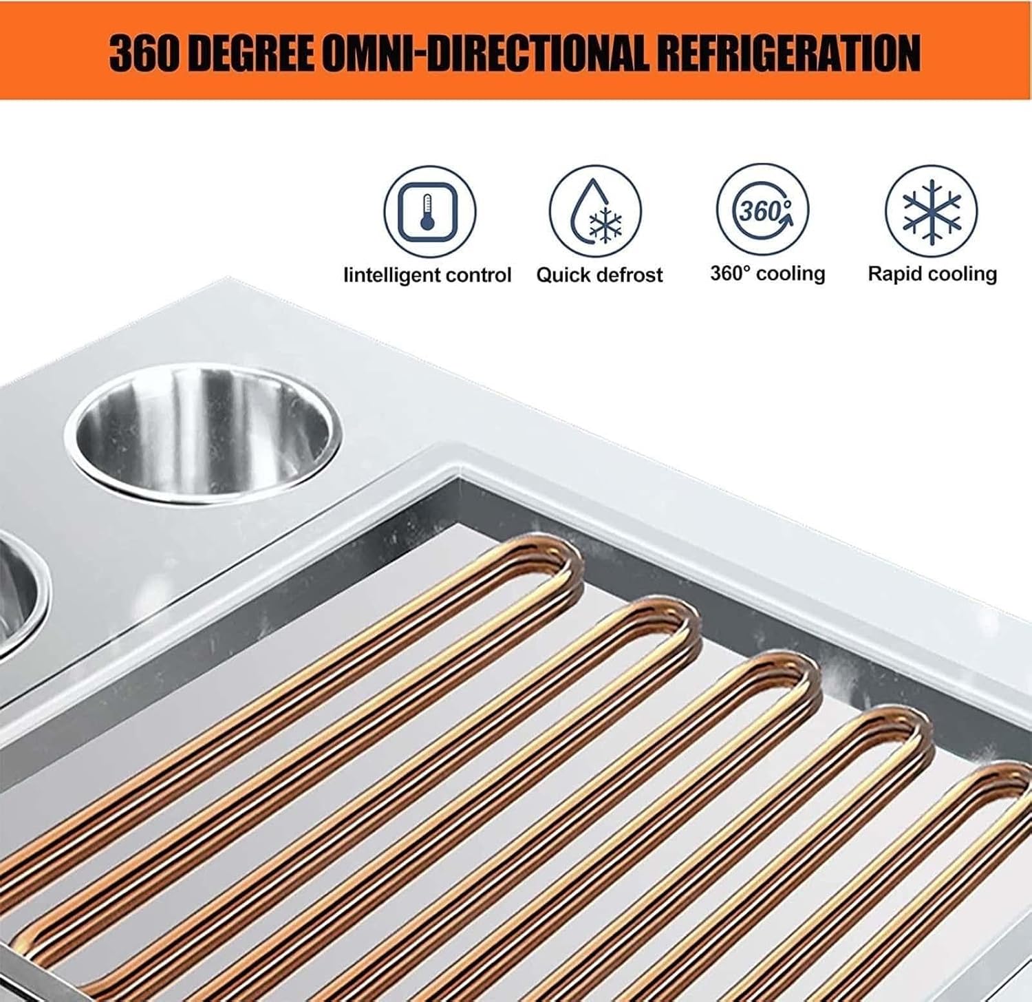 Ice Cream Maker, Fried Ice Cream Roll Machine, Stainless Steel Commercial Rolled Ice Cream Maker with 2 Scrapers, for Making Ice Cream