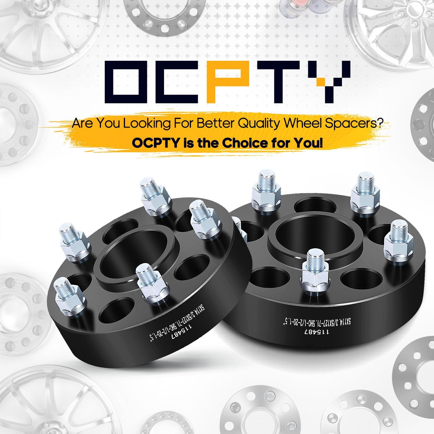 OCPTY 5x4.5 to 5x5 Wheel Adapters 1.5 inch for Liberty 2002 Real Forged Spacers with 1/2" ThreadSize 71.5mm Hub Bore fits 1980-2001 for Cherokee 1987-2006 for Wrangler 2PCS