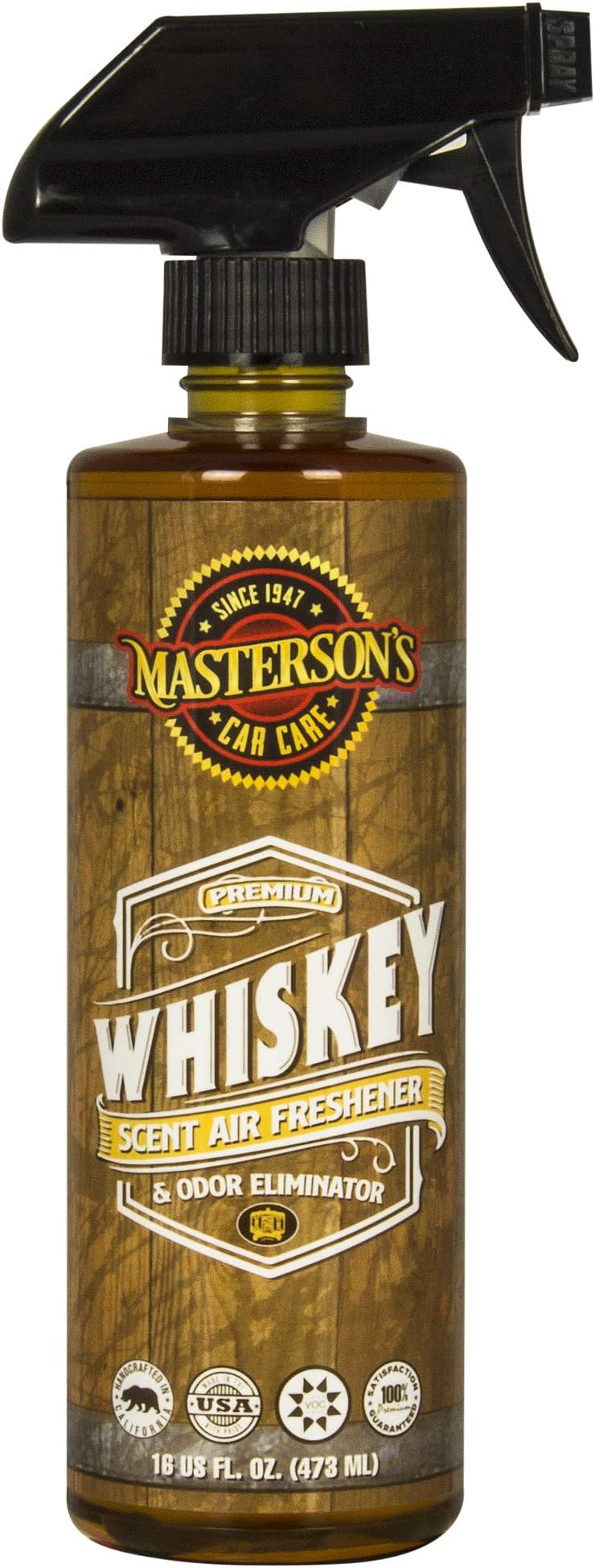 MASTERSON'S CAR CARE MCC_120_16 Whiskey Scent Air Freshener & Odor Eliminator (16 oz)