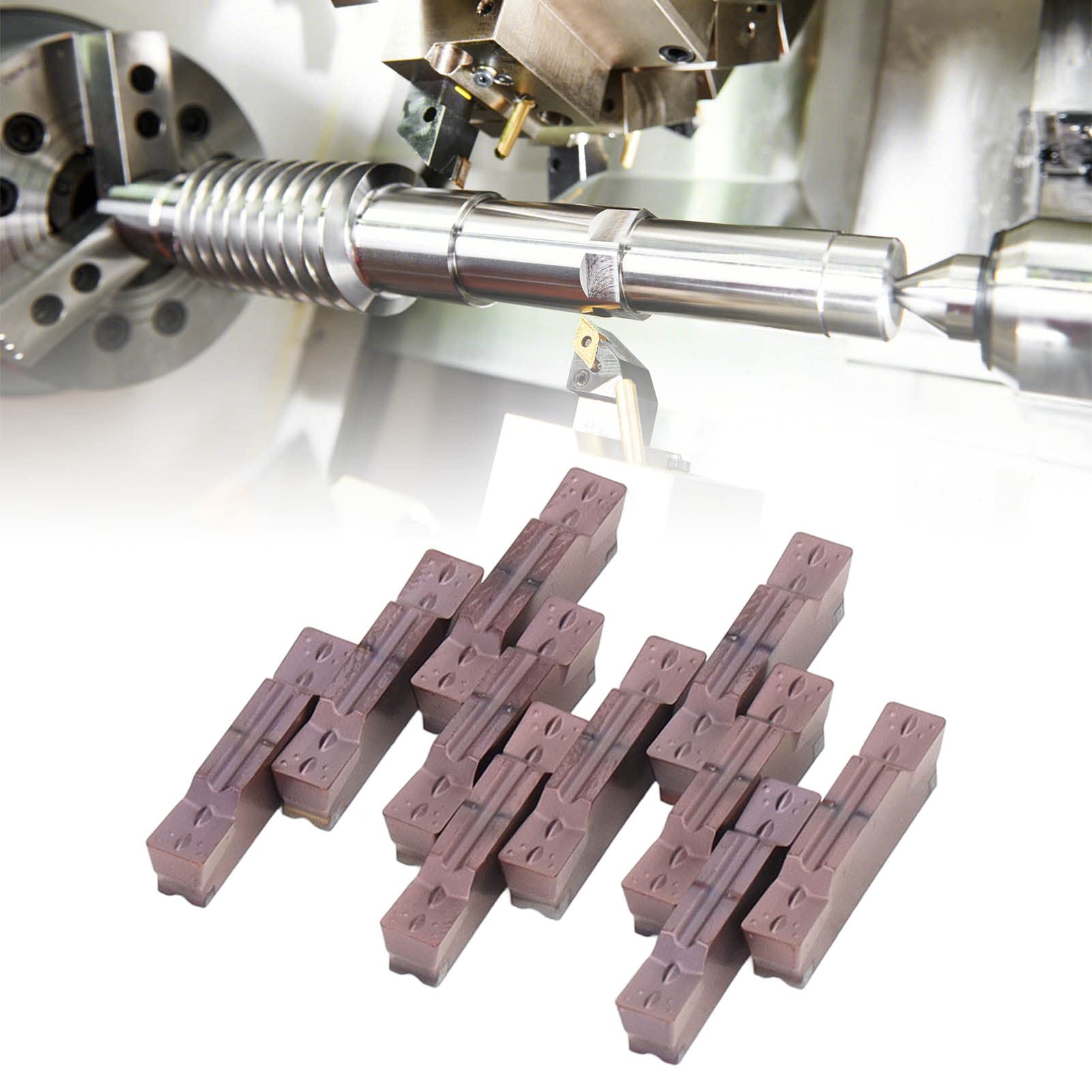 10-teilige Hartmetall-Stecheinsätze, CNC-Stecheinsätze, Hartmetall-Stecheinsätze, Beschichtung von Hartmetalleinsätzen, CNC-Drehmaschine mit Abgeschnittener Klinge, Drehwerkzeug