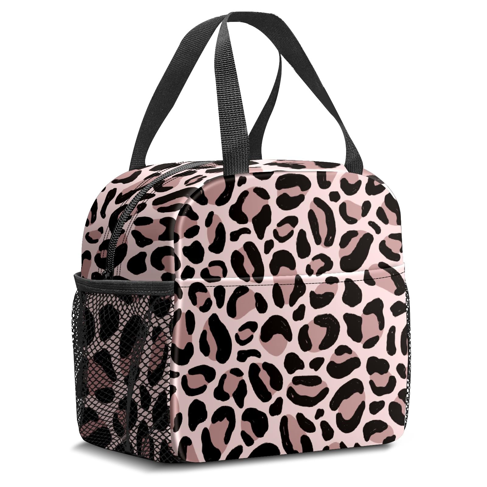 CounulloLunch Bag for Women Insulated Lunch Bag Freezable Lunch Tote Box Reusable Leakproof High Capacity Thermal Cooler Sack Food Handbags Case for Picnic Travel Work (Brown Leopard)
