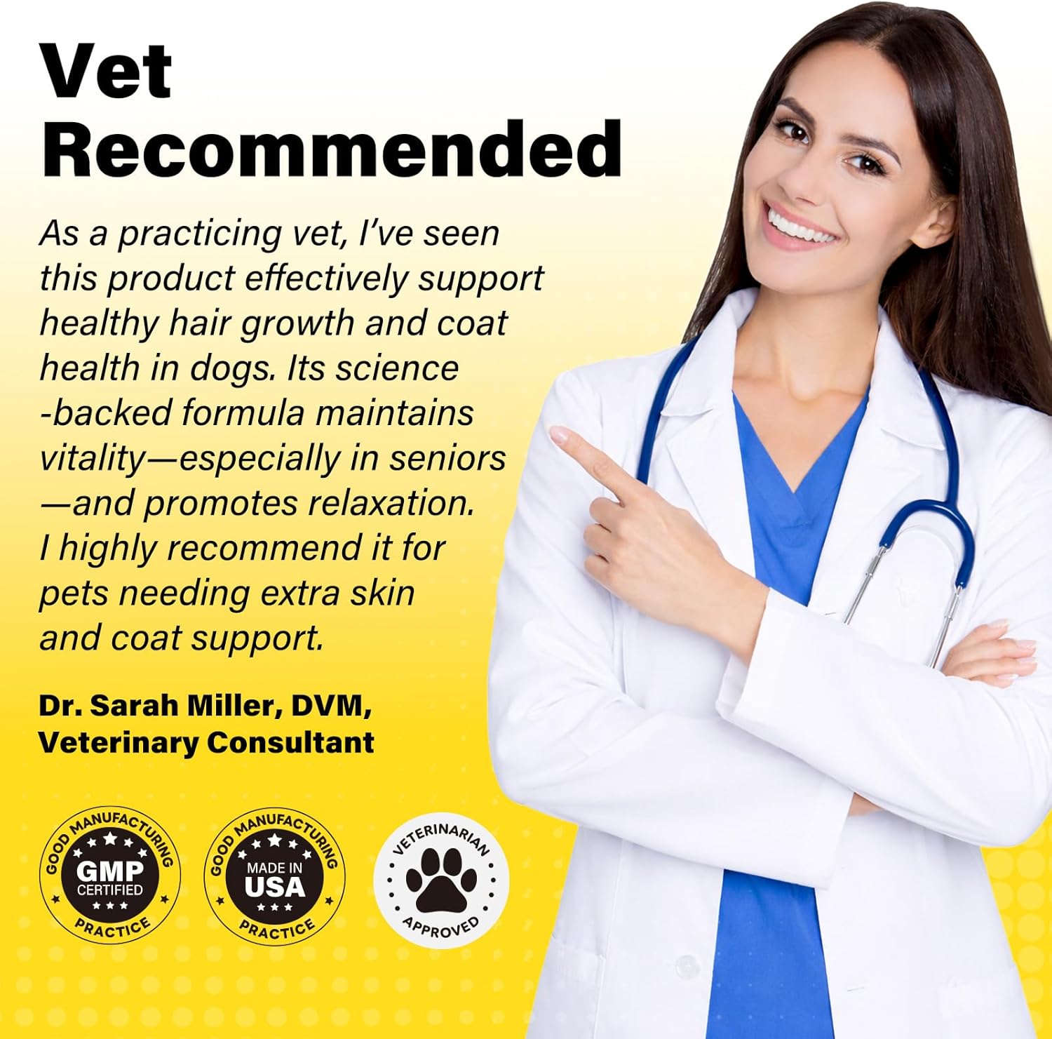 Melatonin for Dogs – Hair Growth & Skin Comfort – Calm Nights, biotin for Dogs Nails, Dog Skin Irritation Support – Biotin & Omega-3 – USA-Made, Vet-Formulated – 6.35 oz Powder