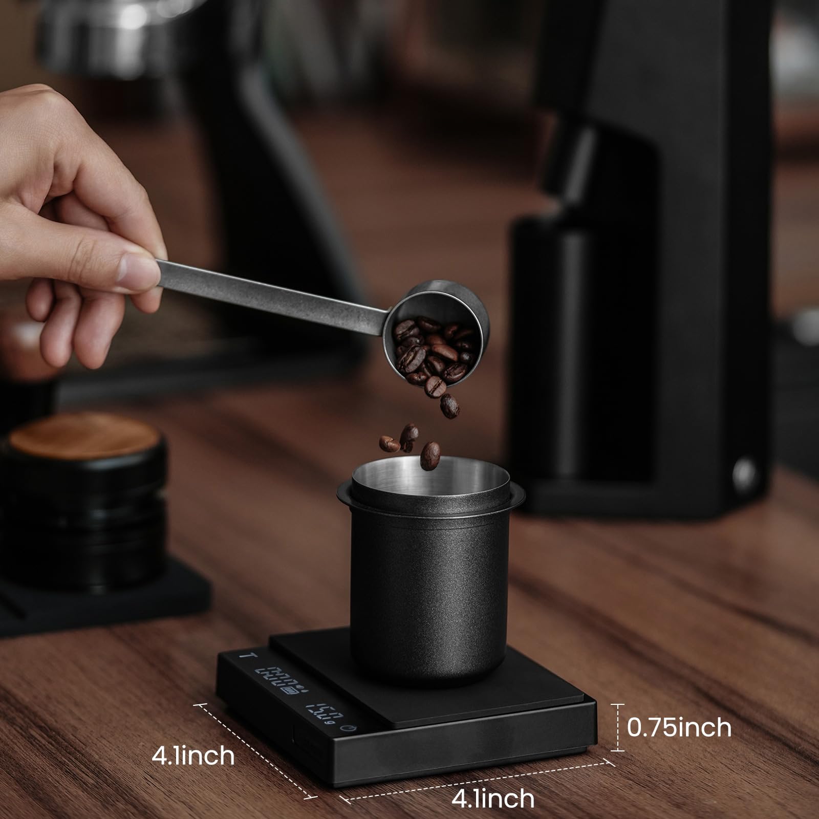 MHW-3BOMBER Mini bilancia da caffè con timer, bilancia ricaricabile con sensore di gravità, 2 kg/0,1 g, precisione per espresso e pour-Over, bilancia digitale