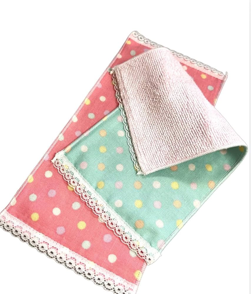 Amazon.co.jp: 皮脂取 汗取り タオルハンカチ 水玉柄【2枚組】 裏